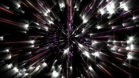 Futuristic light explosions in black background glowing streaks Stock-Footage 337443728