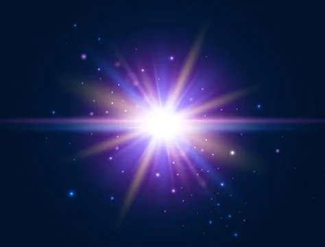 Futuristic light. Glowing effect. Colorful lens flare. Glare light design. Ex Stock Illustration