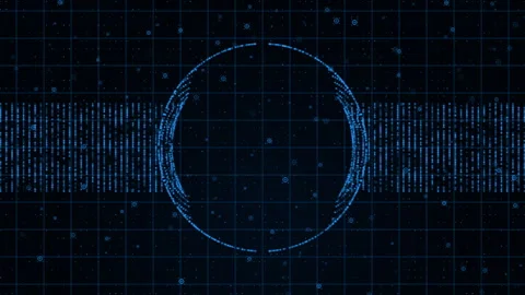 Futuristic Light Grid, Hi Tech Data Transmission and Analysis Stock Footage 345290973