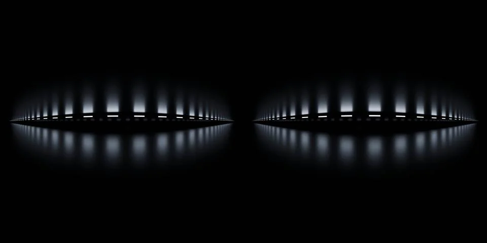 Futuristic light reflections in a dark space 360 vr panorama 스톡 일러스트