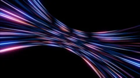 Futuristic light speed lines on dark background Stockbeeldmateriaal 334998613
