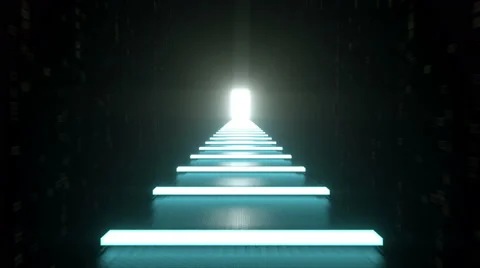 Futuristic light tunnel. Flight to light. Stock Footage 68763402