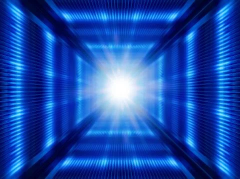 Futuristic light in tunnel Stock Photos
