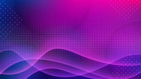 Futuristic Light Wave Background, Widescreen Vector Illustration Stock Illustration