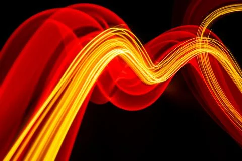 Futuristic light wave of energy with elegant glowing lines banner design Stock Illustration