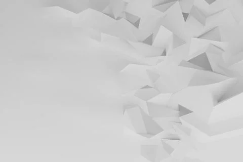Futuristic light white polygonal folded texture, pattern as border for text,  Stock Illustration
