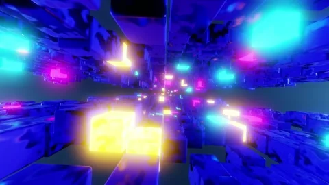 Futuristic lighting geometry shapes technology background Stock Footage 308117618