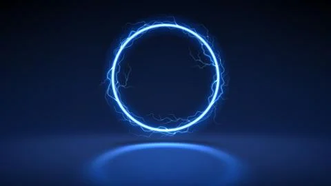 Futuristic lightning circular frame Stock Illustration