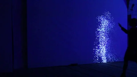 Futuristic lights on the wall Stock Footage 72280668