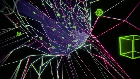 Futuristic liquid motion abstract background. Dynamic flowing neon fluid Stock-Footage 340026176