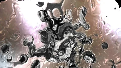 Futuristic Liquid Silver Shapes Melting on Elegant Rose Gold Background Stock Footage 343096938