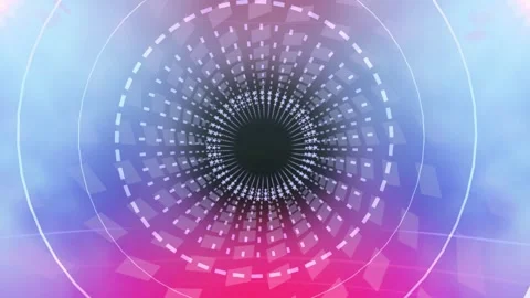 Futuristic liquid tunnel animation. Hypnotic circular portal with neon light Stock Footage 340024738