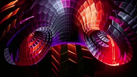 Futuristic liquid tunnel with neon waves flowing dynamically Stock Footage 340026092