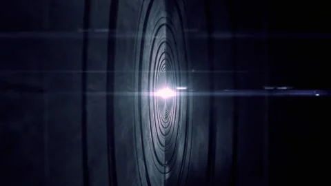 Futuristic liquid wave distortion effect with glowing light beam Stock Footage 340025462