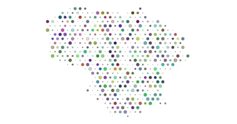 Futuristic Lithuania Map Visualization Stock Footage 312475584
