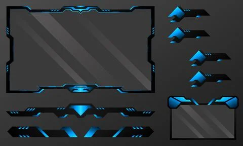 Futuristic live stream overlay gaming interface video panel Stock Illustration