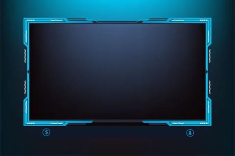 Futuristic live streaming overlay vector with blue and dark colors. Streami.. Stock Illustration