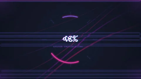 Futuristic Loading Bar 0% Progress Indicator with Abstract Neon Lines and P.. Stock Footage 348421249