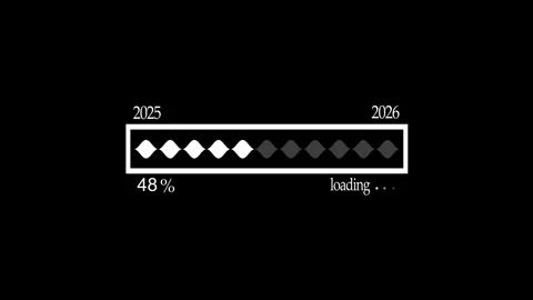 Futuristic Loading Bar 2025 to 2026 Animation, Flat Animated Loading Progre.. Video stock 310203186