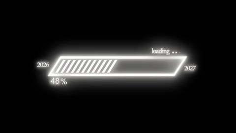 Futuristic Loading Bar from 2026 to 2027 Animation Stock Footage 315003829