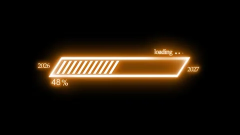 Futuristic Loading Bar from 2026 to 2027 Animation Stock Footage 315003855