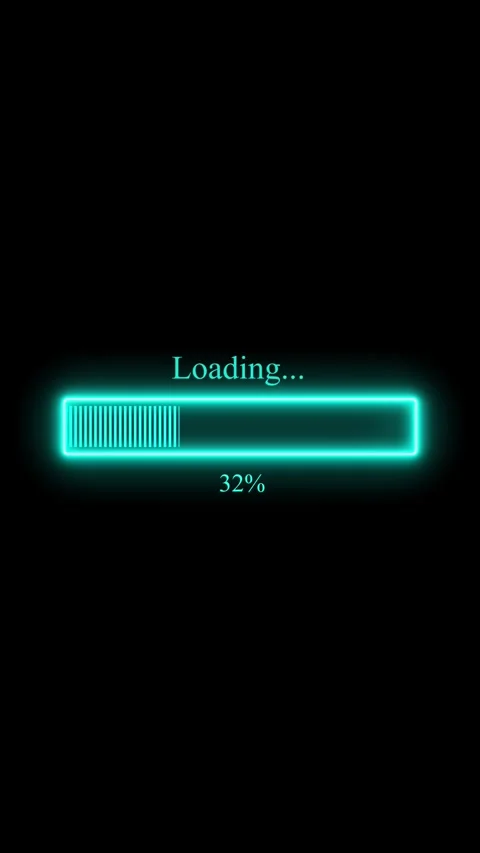 Futuristic loading bar animation with a glowing cyan progress indicator set.. Stock Footage 346047108