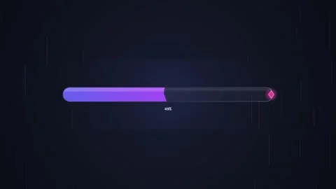 Futuristic Loading Bar Animation with Glowing Pink Element on Dark Background Stock Footage 348424462