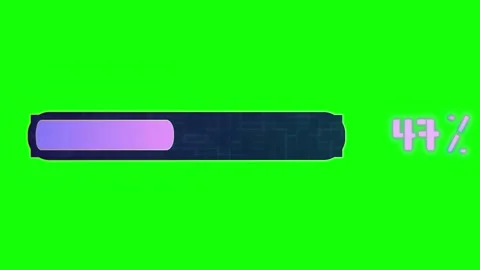 Futuristic loading bar animation with percentage display on green screen Stock Footage 340612796