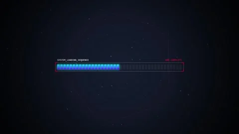 Futuristic Loading Bar with Digital Data Stream and Particles on Dark Backg.. Stock Footage 348415201