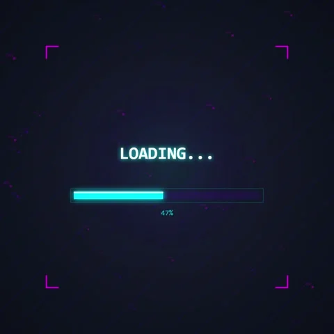 Futuristic Loading Bar with Digital Glitch Effect and Progress Indicator Stock Footage 348198526