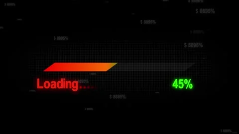 Futuristic loading bar with percentage and financial data display. Loading .. Stock Footage 337369068