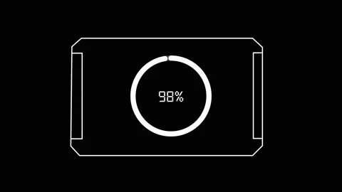 Futuristic loading bar with percentage progress circle. Futuristic loading .. Stock Footage 337815542