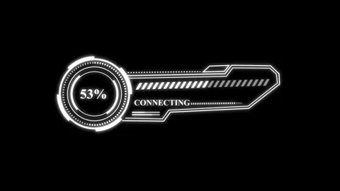 Futuristic loading bar progress indicator with connecting text and animated.. Stock Footage 339513220