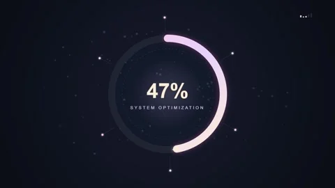 Futuristic Loading Circle with 0% Progress and Abstract Network Background Stock Footage 348423398