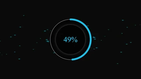 Futuristic Loading Circle with 1 to 100% Percent Progress and Glowing Parti.. Stock Footage 321624692