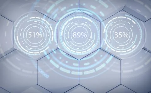 Futuristic loading circle rings. Display of waiting time load. 3d rendering. Stock Illustration