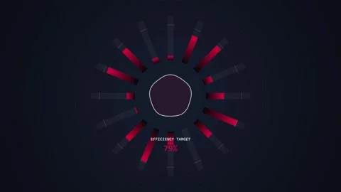 Futuristic Loading Circle UI Animation with 0% Progress Indicator Stock Footage 348423290
