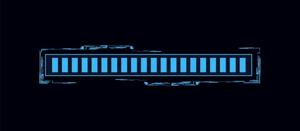 Futuristic loading frame for interface Hud gui game, vector digital segmentation Stock Illustration