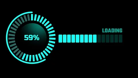 Futuristic Loading Interface Display Percent Progress Stock Footage 335633398