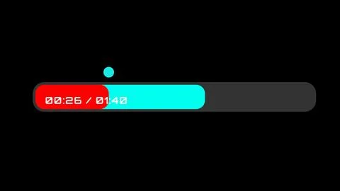 Futuristic loading progress bar displaying timing data Stock Illustration
