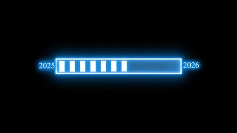 Futuristic Loading Screen Animation with Neon Progress Bar, Glowing Progres.. Video stock 315191708