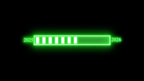 Futuristic Loading Screen Animation with Neon Progress Bar, Glowing Progres.. Video stock 315191712