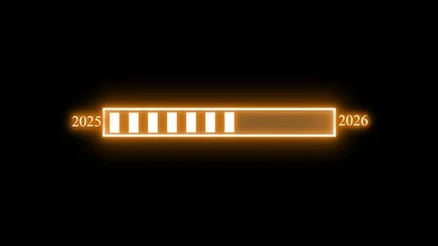 Futuristic Loading Screen Animation with Neon Progress Bar, Glowing Progres.. Video stock 315191717