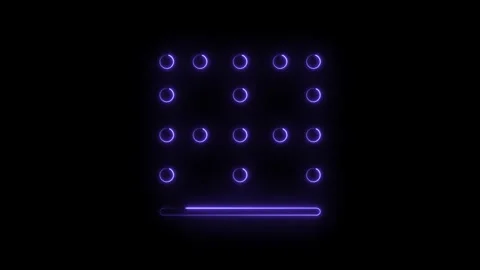 Futuristic loading screen with circular elements and progress bar in glowin.. Stock Footage 314544039