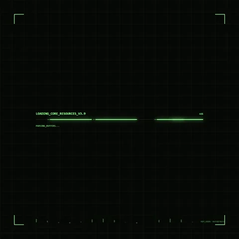 Futuristic Loading Screen: Core Resources Loading Progress Bar with Sci-Fi .. Stock Footage 347263558