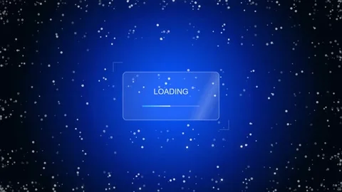 Futuristic Loading Screen with Digital Particles and Blue Gradient Background Stock Footage 346660384