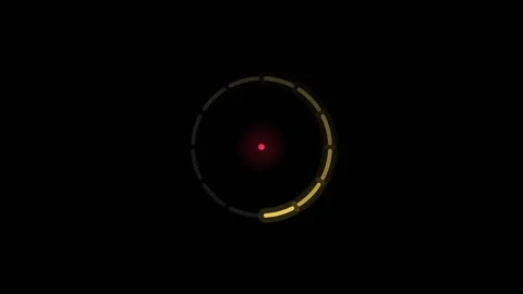 Futuristic Loading Screen With Gold Ring And Red Core 스톡 동영상 342263437