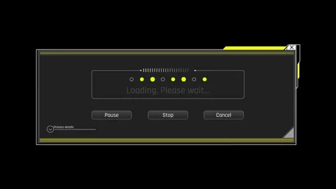 Futuristic Loading System Message With Progress Indicator Stockbeeldmateriaal 340553575