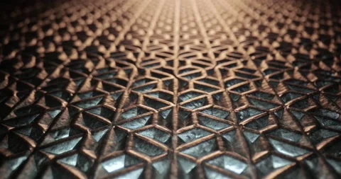 Futuristic looking metal grid pattern structure Stock Footage 166126792