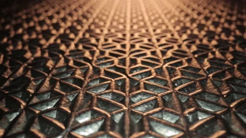 Futuristic looking metal grid pattern structure Stock Footage 166853303